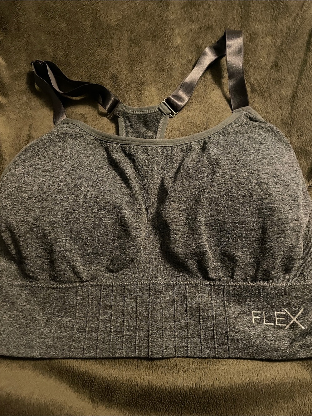 Flex Women’s Heather Gray Sports Bra - Supportive Comfort